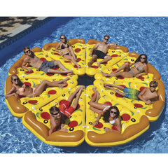 Inflatable Yellow and Orange Pizza Slice Swimming Pool Float Raft - 72"