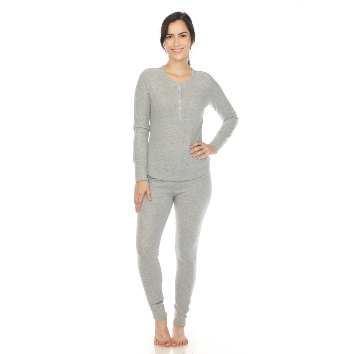  White Mark Women's Waffle Pajama Set - S - Bonton