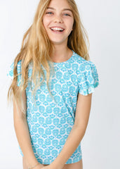 Girls Rosemary Beach 3-Piece Short Sleeve Rashguard Set