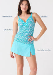 Rosemary Beach Embroidered Tankini Top