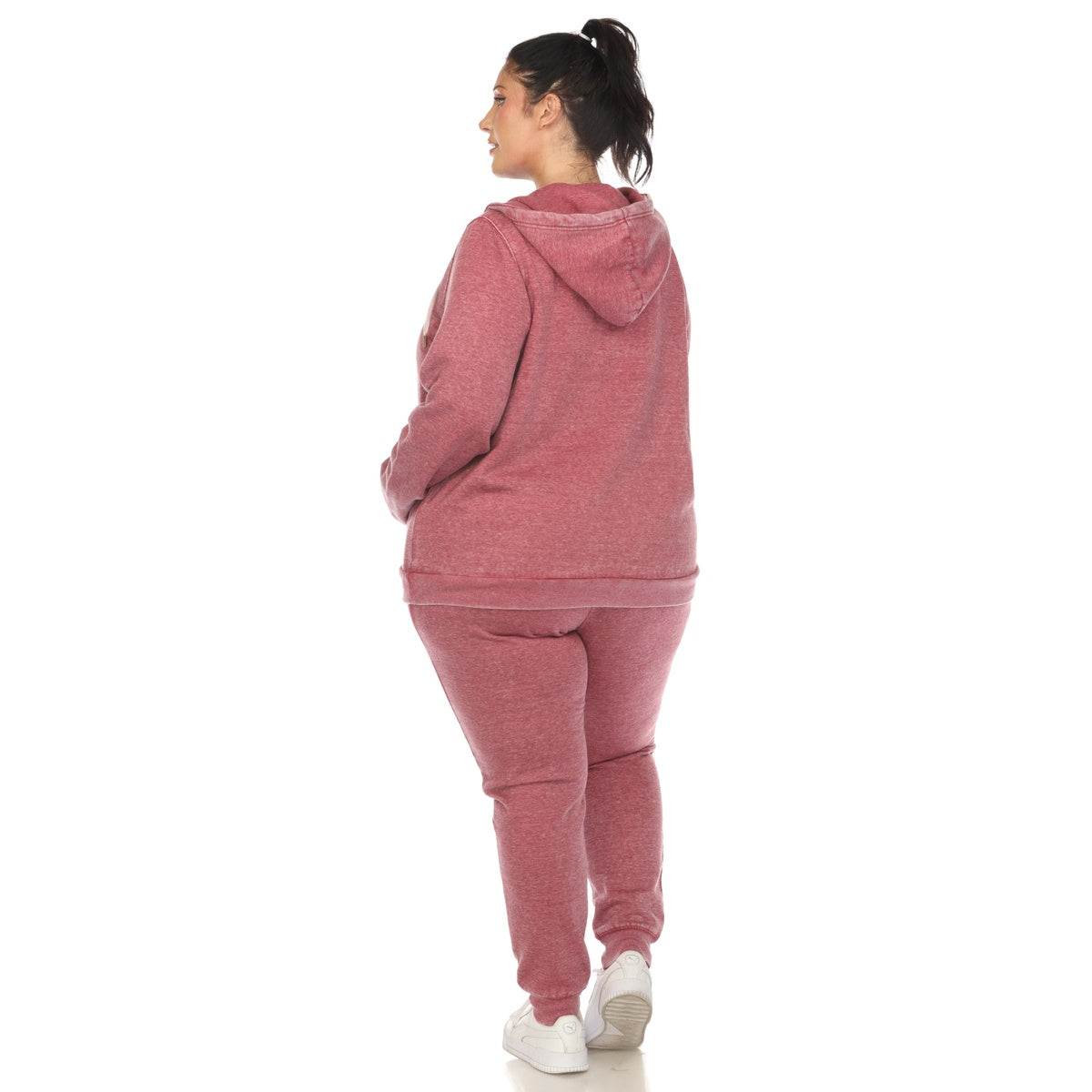  White Mark Plus Size Burnout Jogger Set - 1X - Bonton