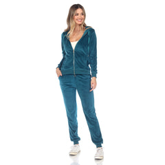 Women's 2 Piece Velour Tracksuit Set