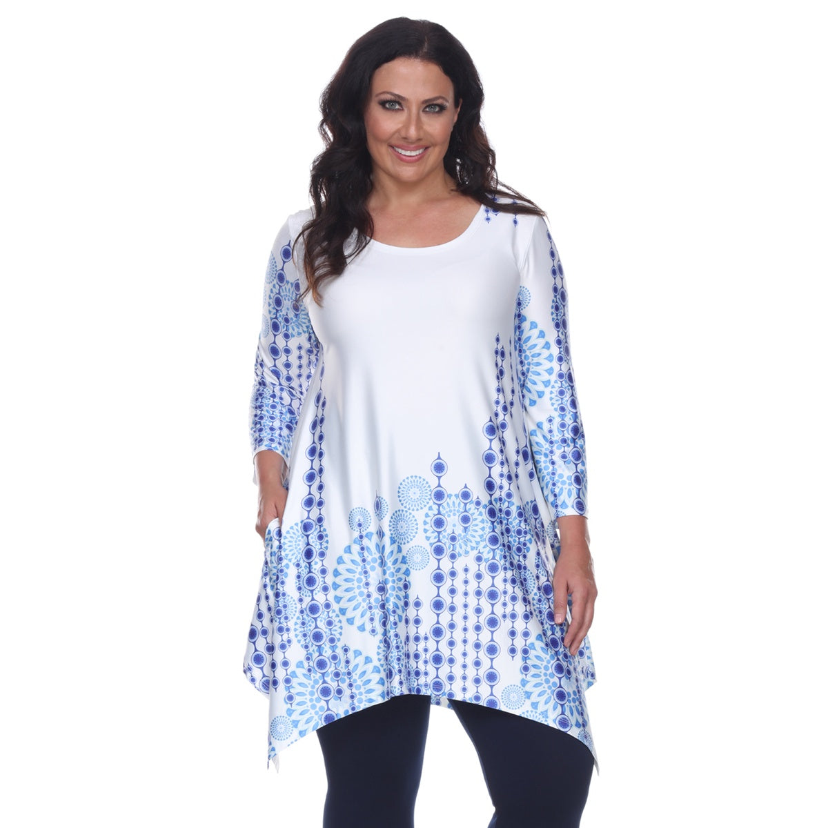  White Mark Plus Size Rella Tunic - 1X - Bonton