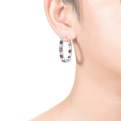 Colored Cubic Zirconia Inside Out Hoop Earrings