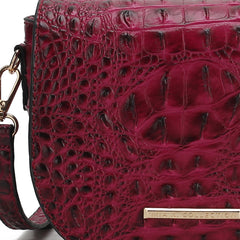 Amalia Solid Croc Crossbody Bag