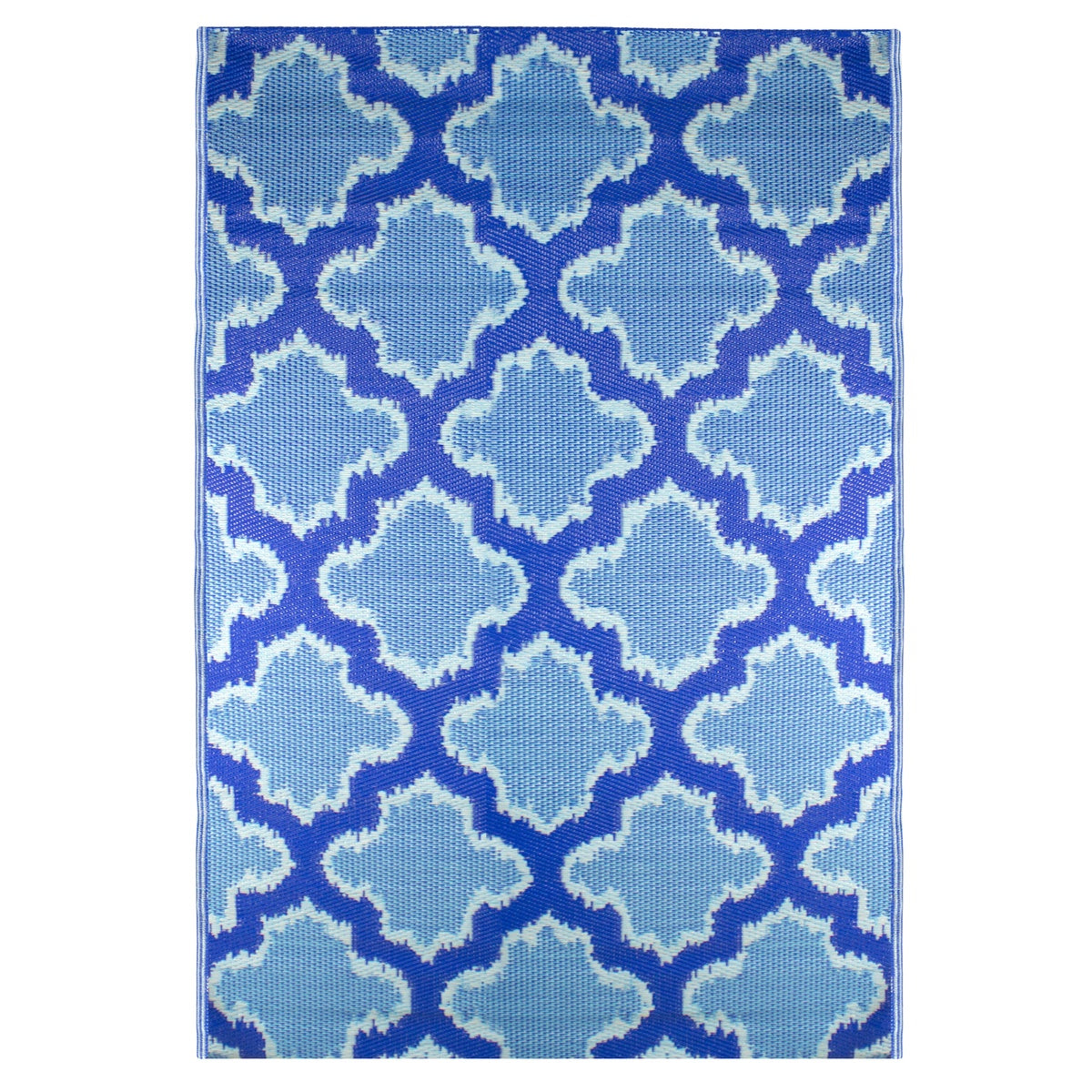  Northlight 4' X 6' Blue Quatrefoil Rectangular Outdoor Area Rug - Quatrefoil - Bonton