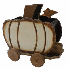 Fall Harvest Wooden Pumpkin Cart Decoration - 10.5"