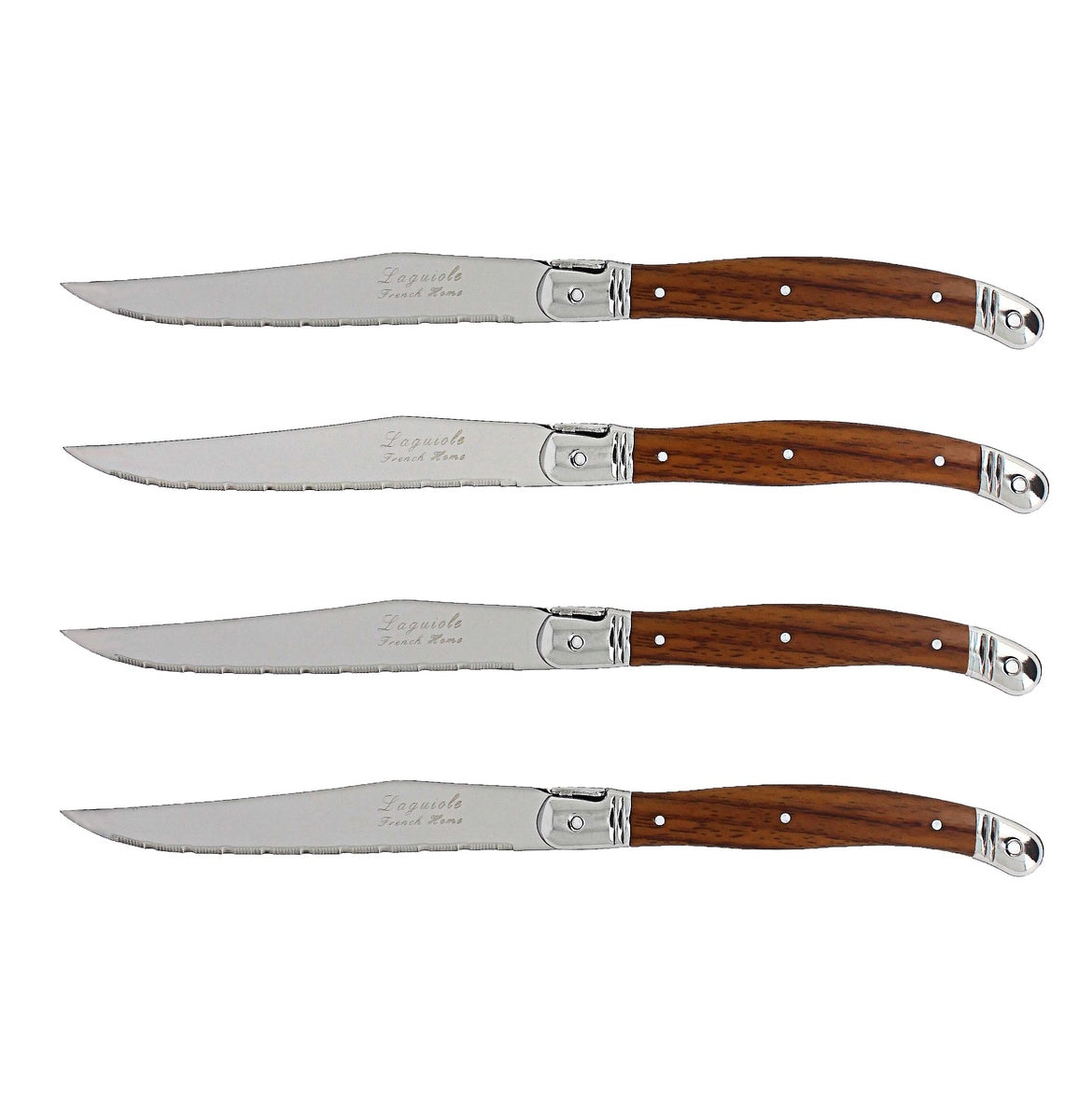  French Home Set of 4 Laguiole Steak Knives, Wood Grain - Default Title - Bonton