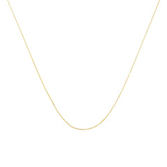 Solid 10K Yellow Gold 0.5Mm Slim And Dainty Rope Chain Necklace. Unisex Chain - Size 16" Inches