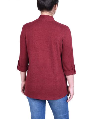 Petite 3/4 Sleeve Two in One Top