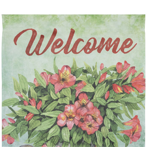 Welcome Cardinal Bird and Spring Bouquet Flag 28" X 40"