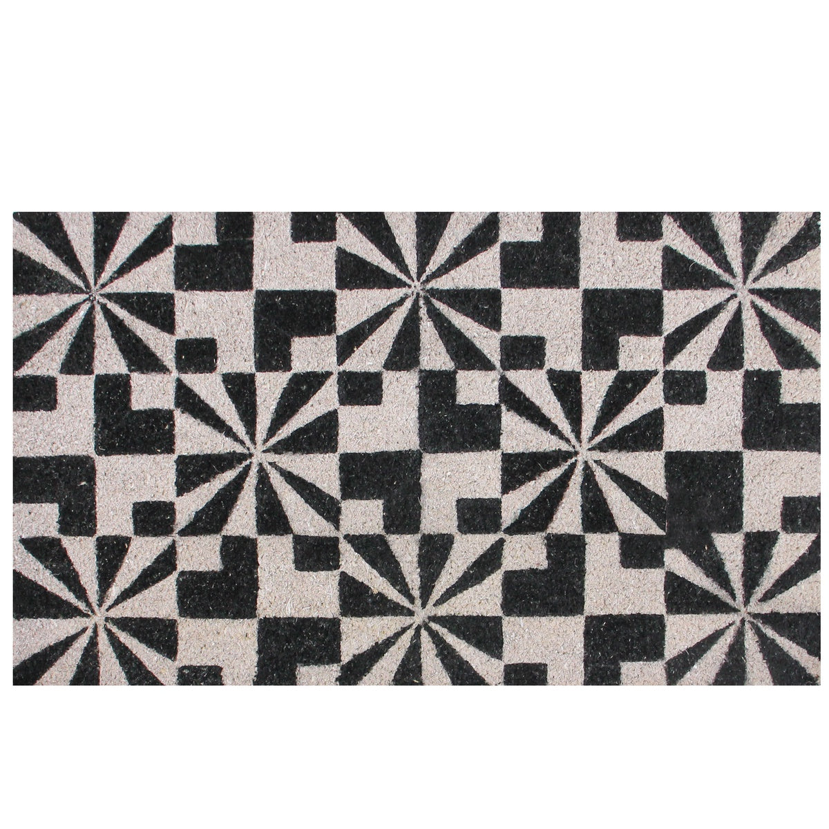  Northlight Black and Gray Abstract Rectangular Doormat 18