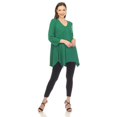 Women's Empire Waist V-Neck Tunic Top