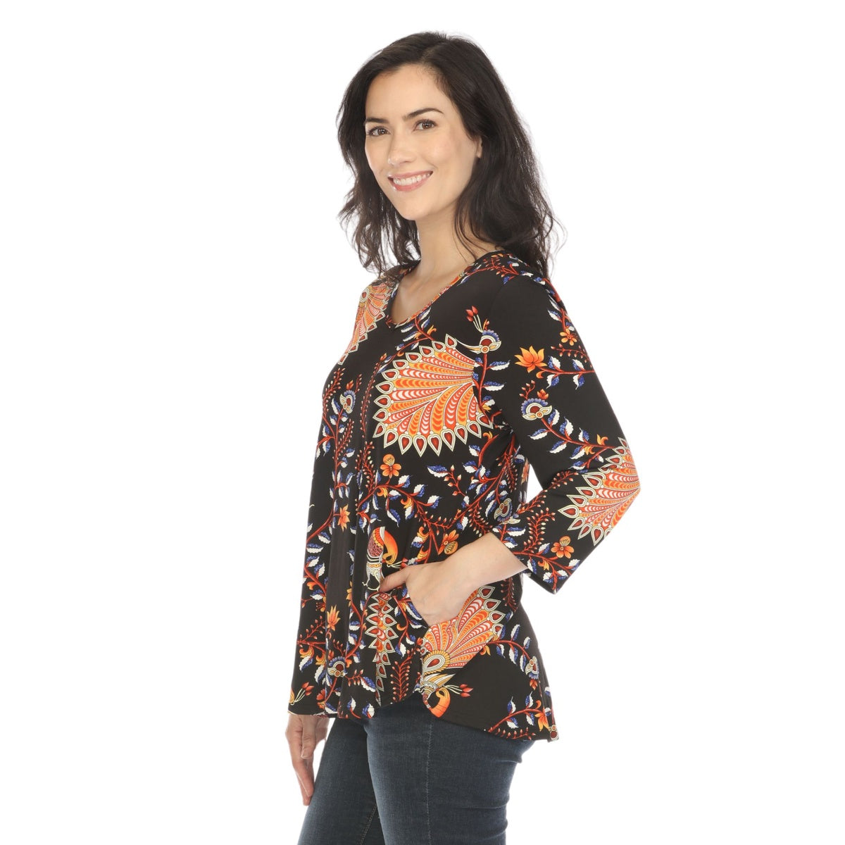  White Mark Women's Vibrant Boho Swing Top - S - Bonton