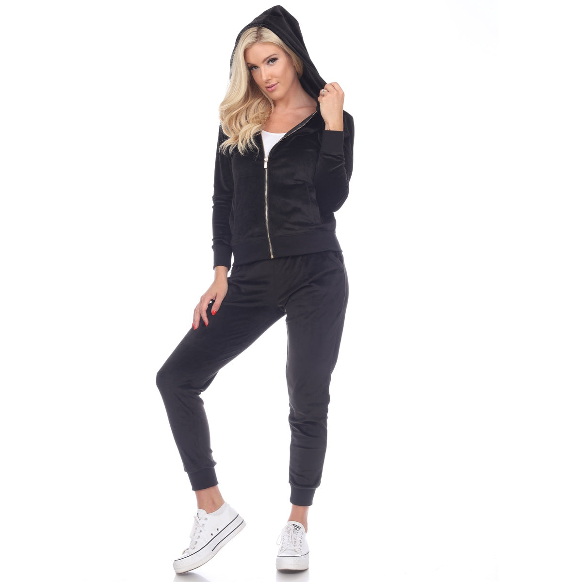  White Mark Women's 2 Piece Velour Tracksuit Set - S - Bonton