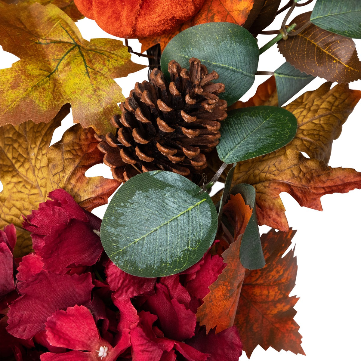  Northlight Fall Harvest Artificial Floral and Pinecone Wreath - 22