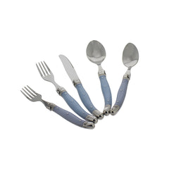 Laguiole 20 Piece Stainless Steel Flatware Set, Service for 4, Ice Blue