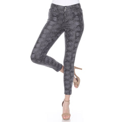 Faux Suede Snake Print Pants