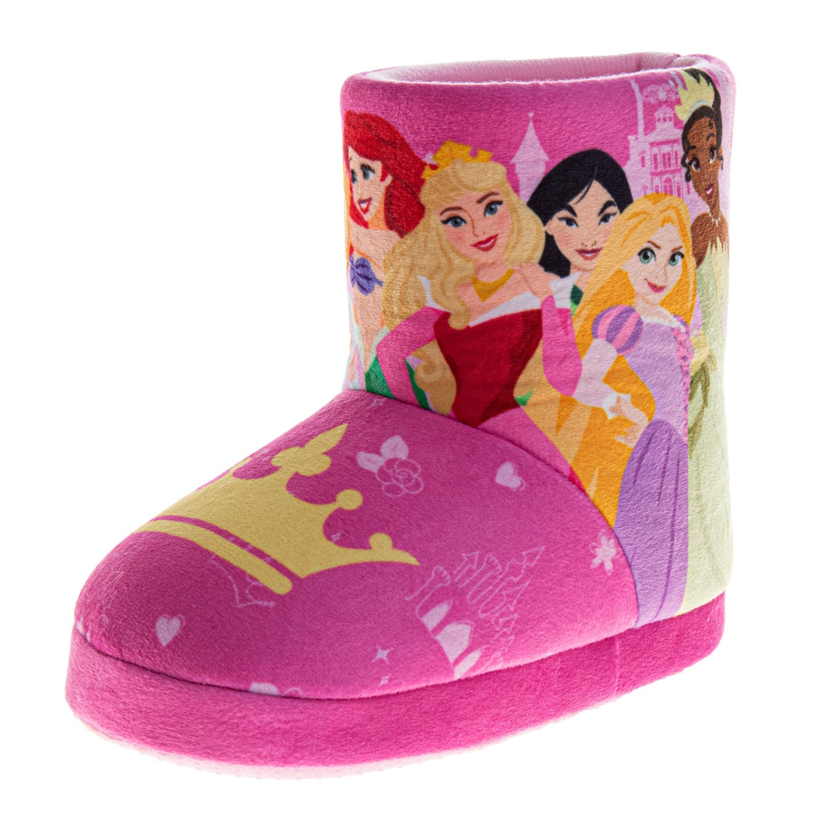  Josmo Disney Princess Slippers Booties Belle, Snow White, Jasmine, Cinderella, Ariel Warm Fluffy House Slippers for Girls (Toddlers) - 5-6 - Bonton