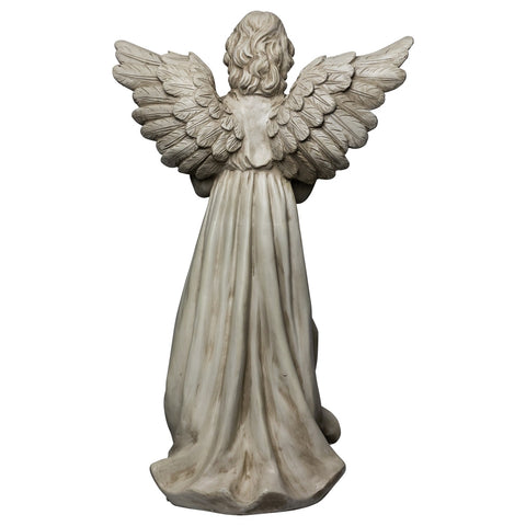 29.5" Angel Standing in Prayer Outdoor Garden Statue
