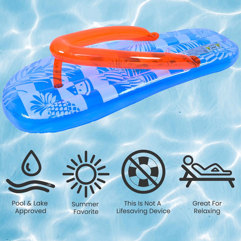 5.75' Inflatable Blue and Orange Jumbo Flip Flop Pool Float