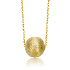 Kids 14K Gold-Plated Textured Ball Necklace With Link Chain