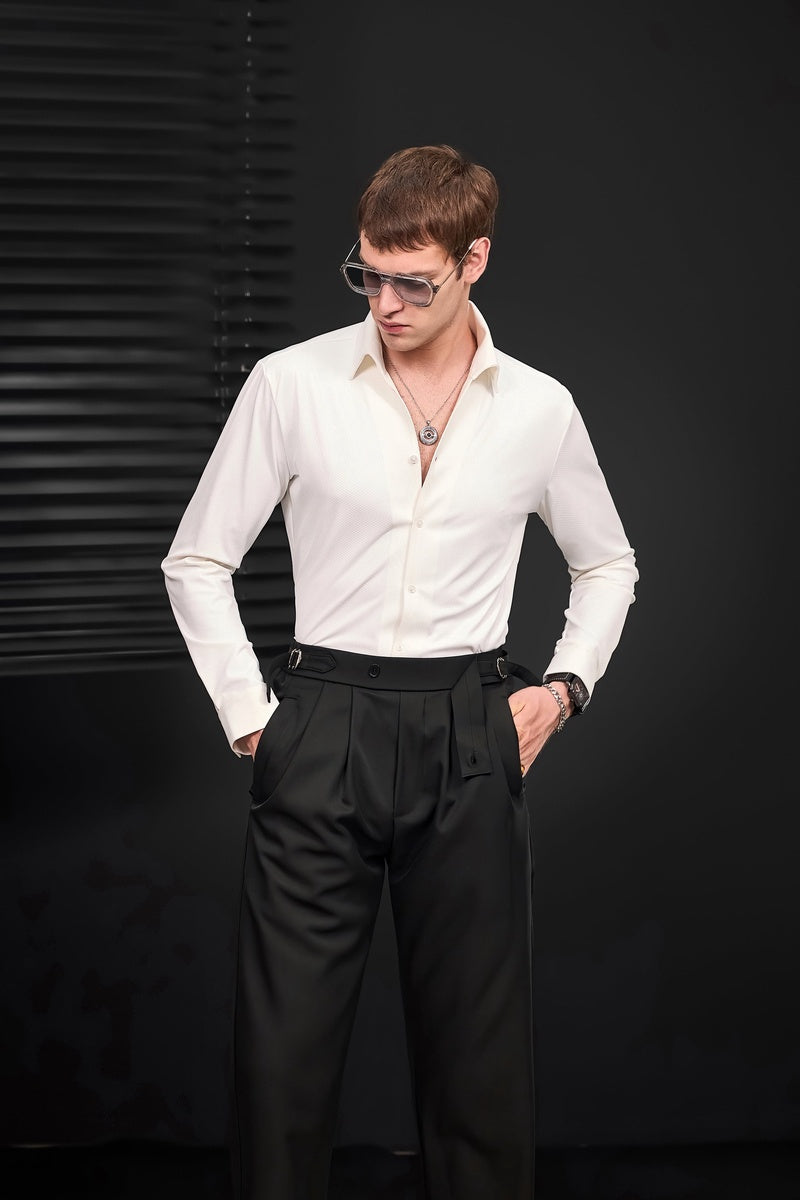  Barocco Wellington Side-Tab Trousers BLACK - BLACK - Bonton