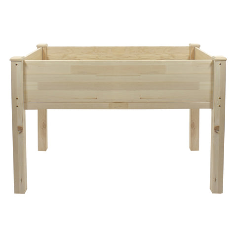 4ft Natural Wood Raised Garden Bed Planter Box With Liner
