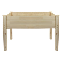 4ft Natural Wood Raised Garden Bed Planter Box With Liner