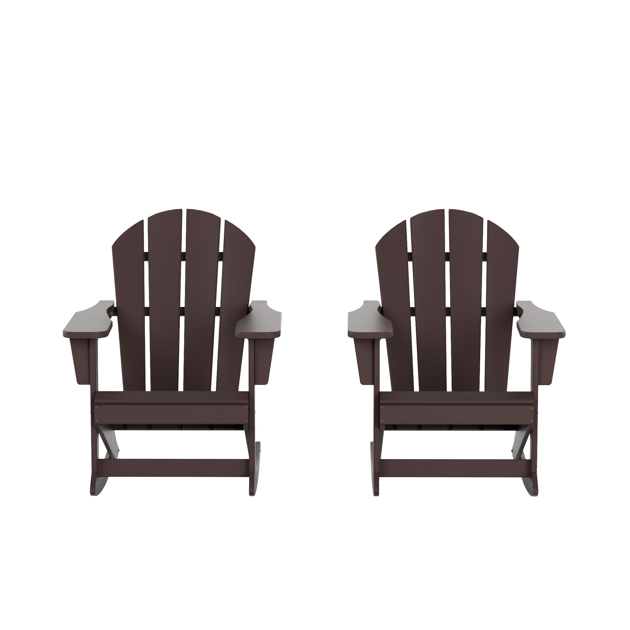  Westin Furniture Outdoor Patio Porch Rocking Adirondack Chair, Set of 2 - Black - Bonton