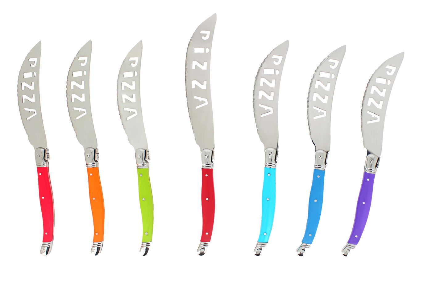  French Home 7 Piece Laguiole Pizza Knife Set, Rainbow Colors - Default Title - Bonton