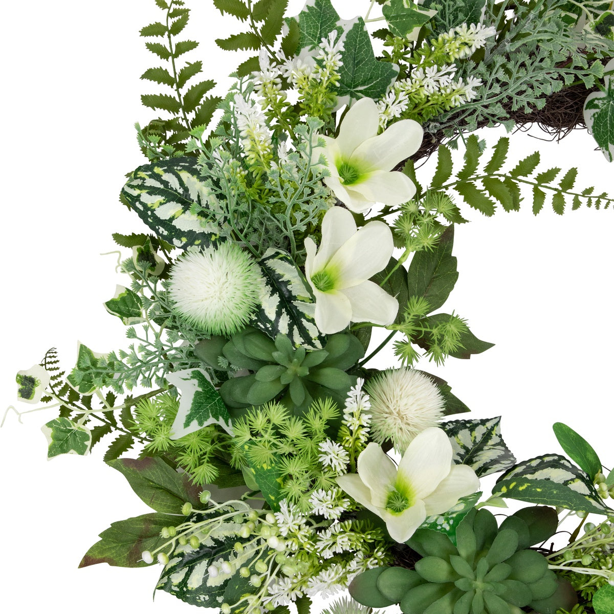  Northlight Hellebores and Ivy Artificial Spring Floral Wreath  24-Inch - Default Title - Bonton