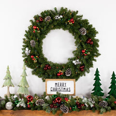 Pre-Lit Canadian Pine Artificial Christmas Wreath - 36" - Multi Lights