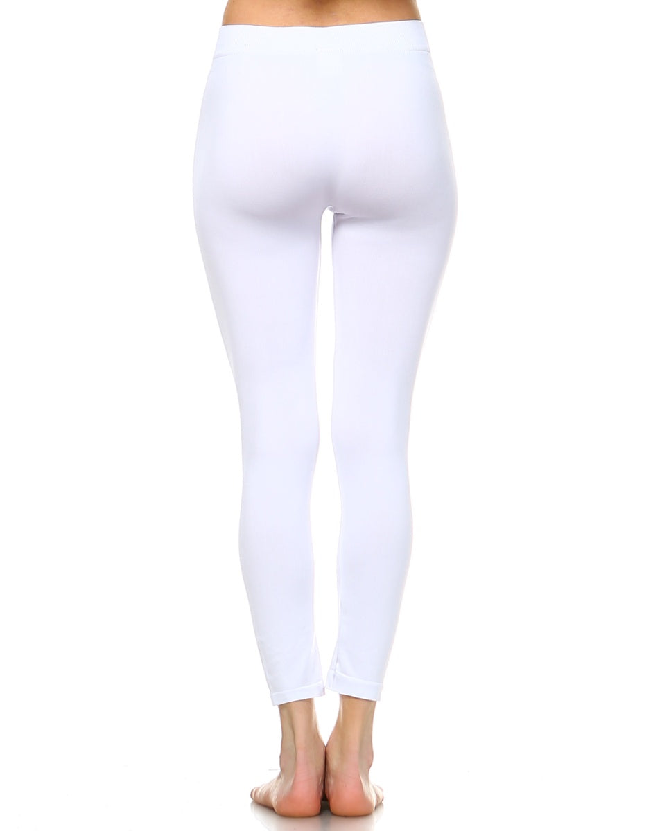  White Mark Solid Leggings - one size - Bonton