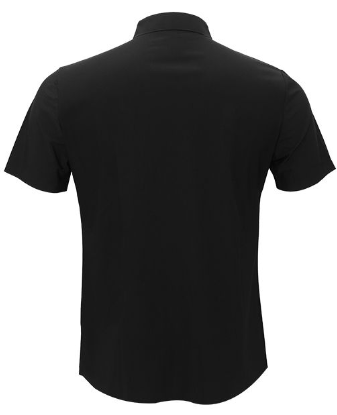  Barocco Soft Whispers Short Sleeve Button-Up Shirt BLACK - BLACK - Bonton