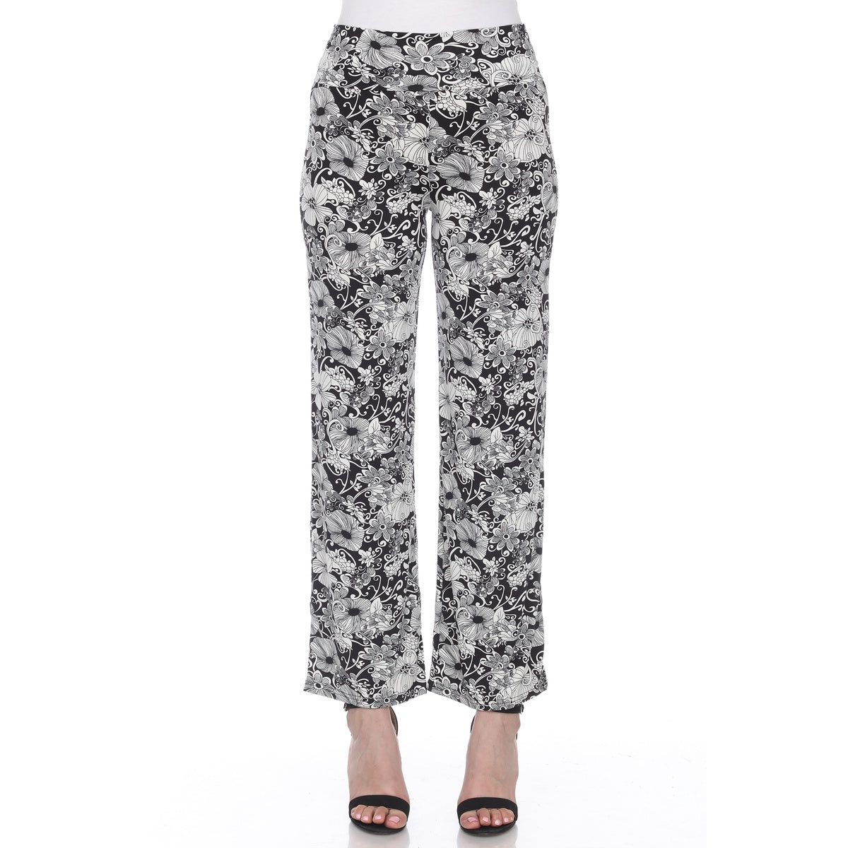  White Mark Floral Paisley Palazzo Pants - S - Bonton