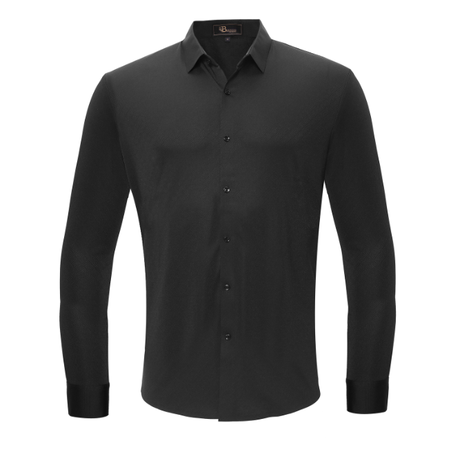  Barocco Charismatic Pulse Button-Up Shirt BLACK - BLACK - Bonton