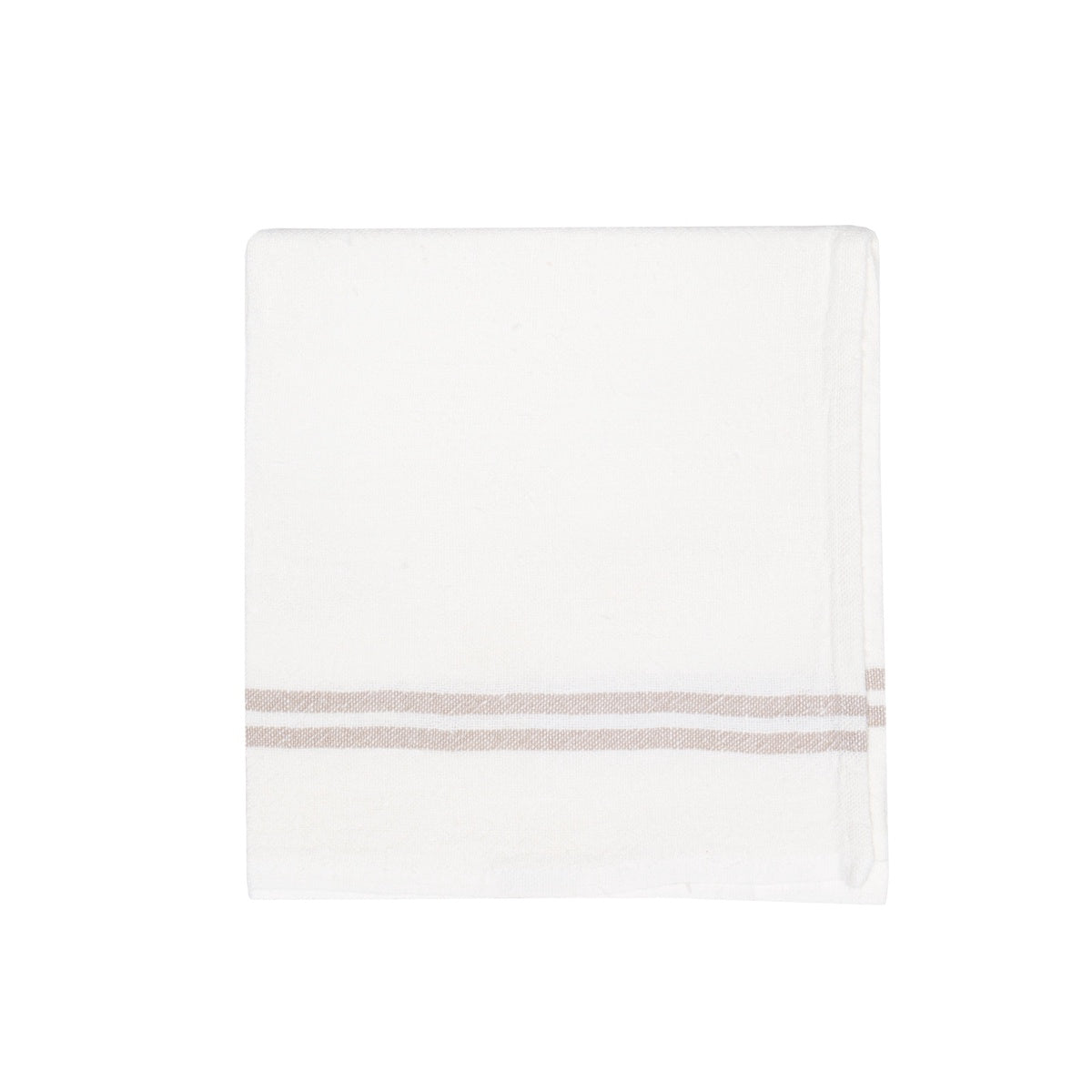  Caravan Vintage Linen Napkins, Set of 4 - Ivory & Grey - Bonton