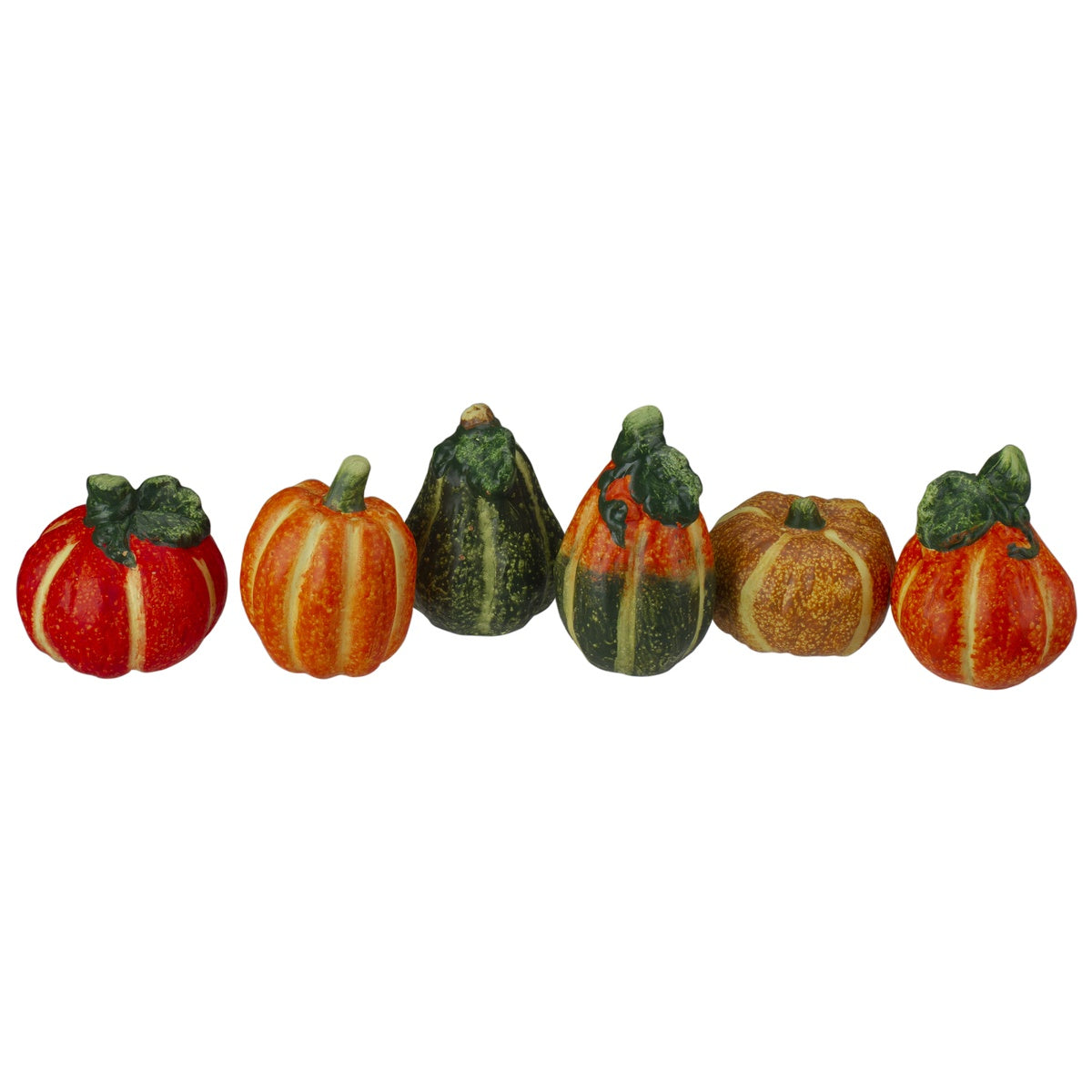  Northlight 6pc Fall Harvest Ceramic Pumpkins Decoration Set - Default Title - Bonton