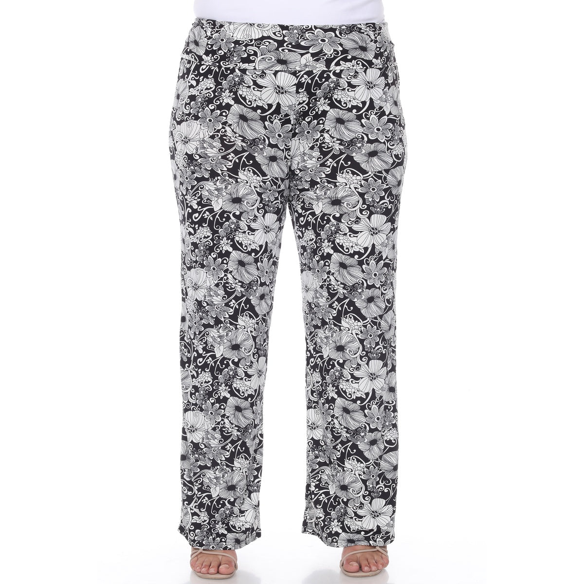  White Mark Plus Size Floral Paisley Palazzo Pants - 1x - Bonton