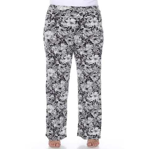 Plus Size Floral Paisley Palazzo Pants