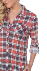 Women's Piper Stretchy Plaid Tunic Top