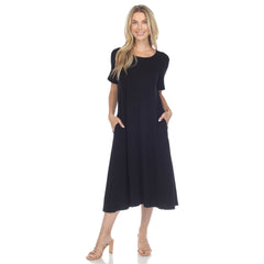 Women's Short Sleeve Midi Dress