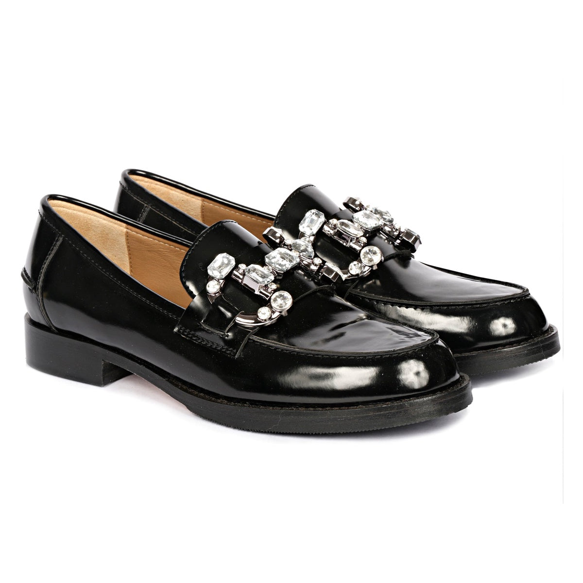  Saint G Livia Black Abrasivato Leather Loafer - BLACK - Bonton