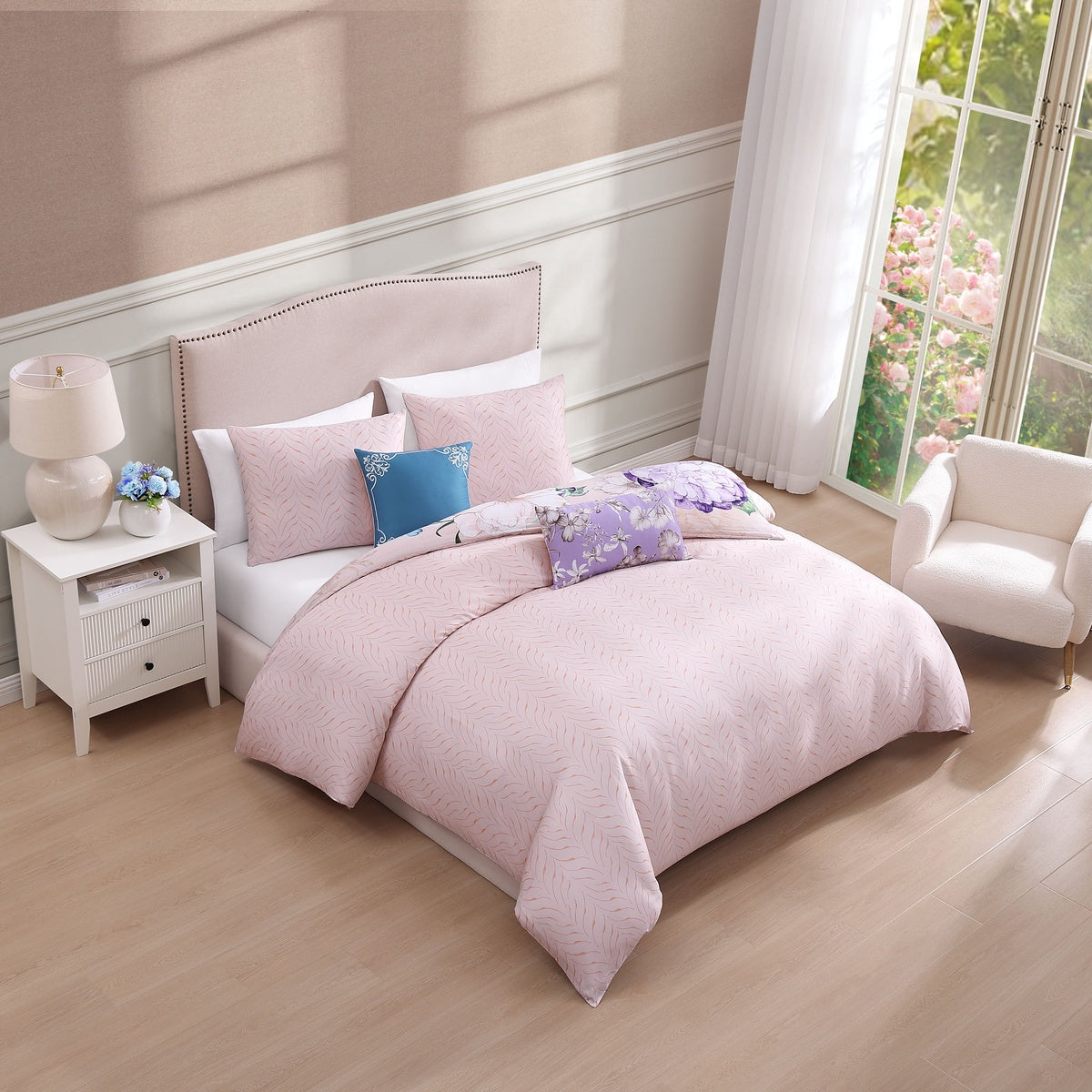  Bebejan Bebejan Bright Bouquet 5 Piece Reversible Comforter Set - QUEEN - Bonton