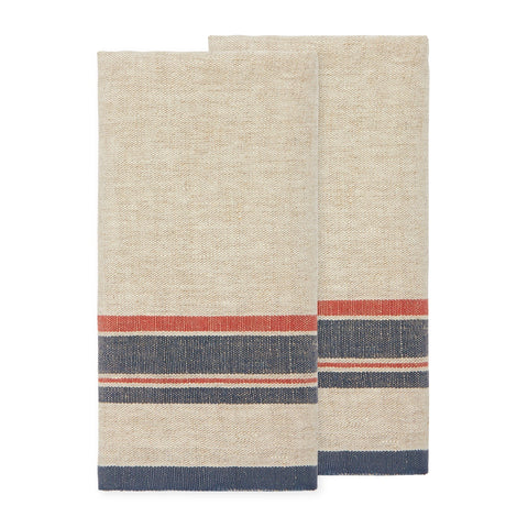 Antibes Natural Tea Towels, Set of 2