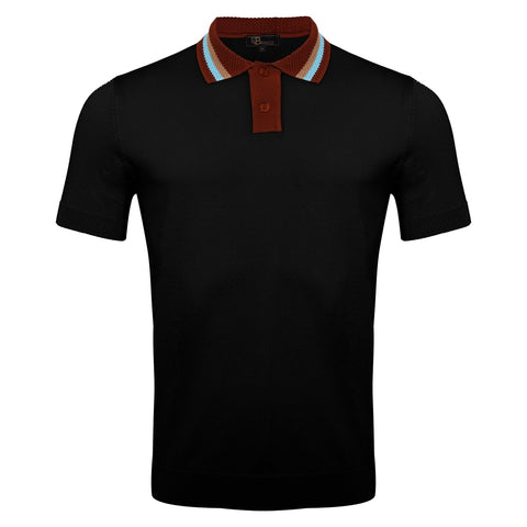 Regent Luxe Knit Polo BLACK