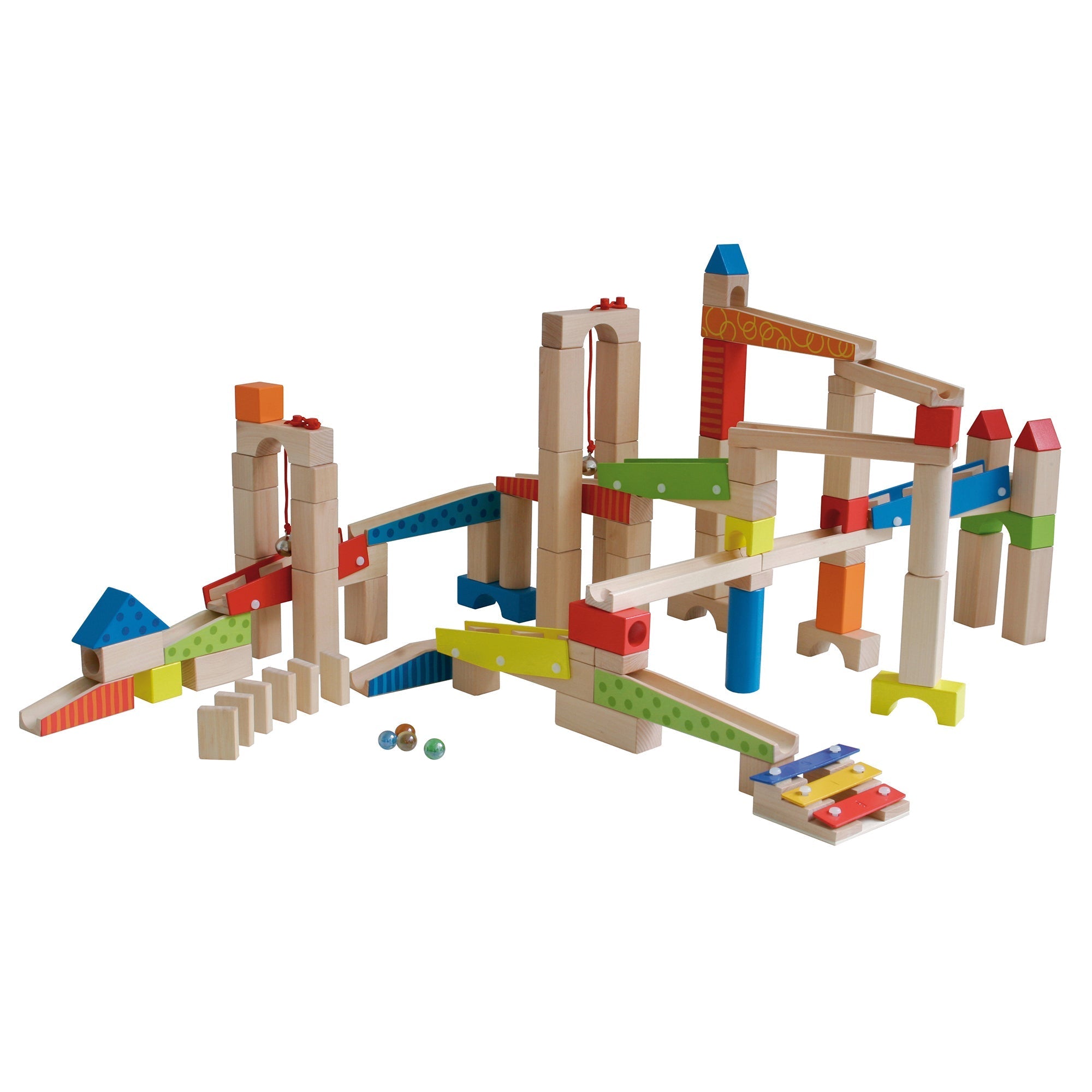  Roba-Kids Roba Wooden Marble Run Set,100 pieces - Multi - Bonton