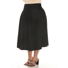 Plus Size Flared Tweed Skirt