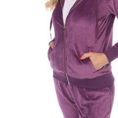 Women's 2 Piece Velour Tracksuit Set